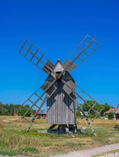 The mills of Lerkaka, historical windmill, trestle windmill, Lerkaka, Öland, Sweden