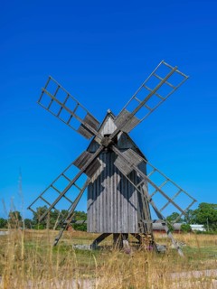 The mills of Lerkaka, historical windmill, trestle windmill, Lerkaka, Öland, Sweden