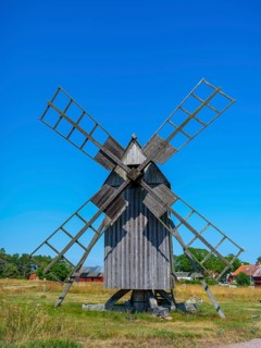 The mills of Lerkaka, historical windmill, trestle windmill, Lerkaka, Öland, Sweden