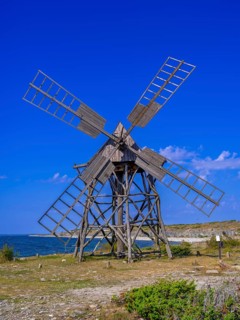 Historic grist mill, grinding mill, Jordhamn, Öland, Sweden