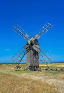 The mills of Lerkaka, historical windmill, trestle windmill, Lerkaka, Öland, Sweden