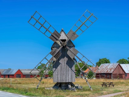 The mills of Lerkaka, historical windmill, trestle windmill, Lerkaka, Öland, Sweden