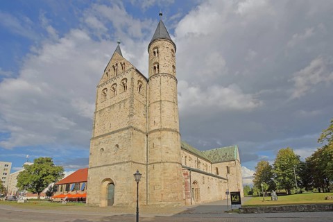 Romanesque Monastery of Our Lady with twin towers and art museum, Magdeburg, Romanesque Road,