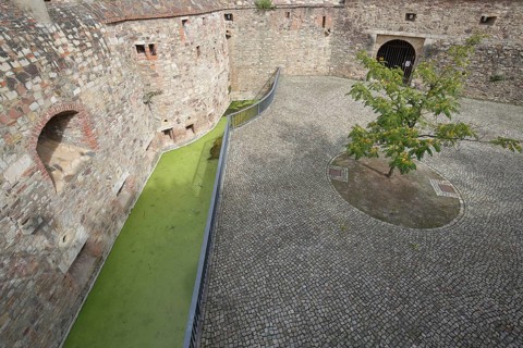 Medieval bastion Cleve, city fortification, wall, Fürstenwall, Magdeburg, Saxony-Anhalt, Germany