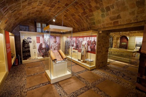 Museum exhibition with historical photographs and artefacts, Kahal Shalom Synagogue, Sephardic