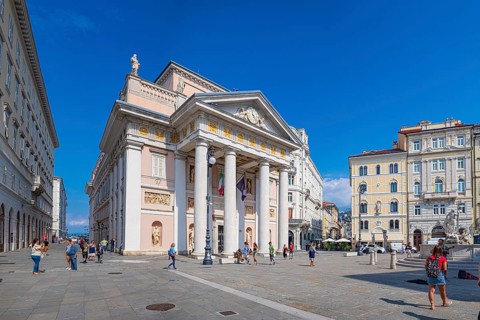 Foreign consulate in Piazza della Borsa in Trieste, Friuli-Venezia Giulia, Italy