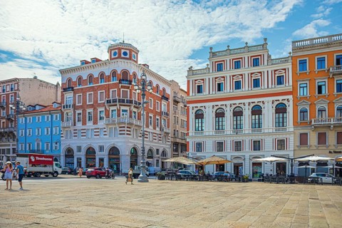Piazza del Ponterosso in Trieste, Friuli-Venezia Giulia, Italy