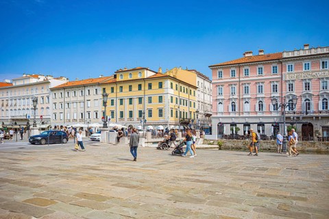 Piazza del Ponterosso in Trieste, Friuli-Venezia Giulia, Italy