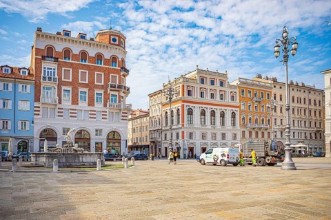 Piazza del Ponterosso in Trieste, Friuli-Venezia Giulia, Italy