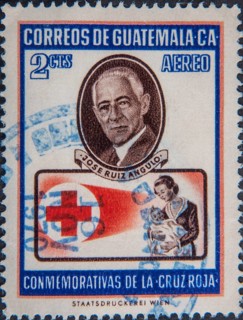 José Ruiz Angulo, Red Cross of Guatemala. Portrait on a Guatemalan postage tamp