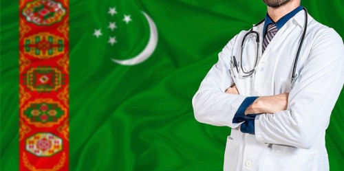 Turkmenistan national health system. Turkmenistan health and medical insurance concept