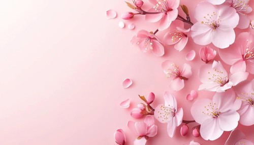 Stylish Women'S Day Greeting Card With Cherry Blossoms, Celebrating Modern Women With Flowers On 8