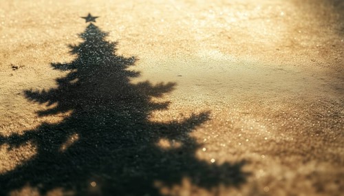 Christmas Tree Shadow: Stylish Decorative Element For Collages, Mockups, Posters, And New Year