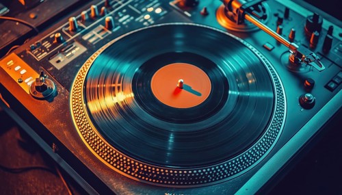 Top-View Retro Analog Dj Turntable: High-Quality Vintage Audio Equipment For Hip-Hop Concerts In
