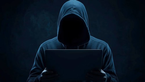 Dangerous Hooded Hacker Unleashing Internet, Cyber Crime, And Malware. Anonymous Figure Breaking