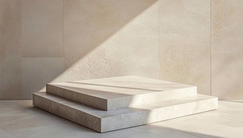 Stone Platform Central: A Product Podium For Highlighting Features With Soft Shadows And Neutral