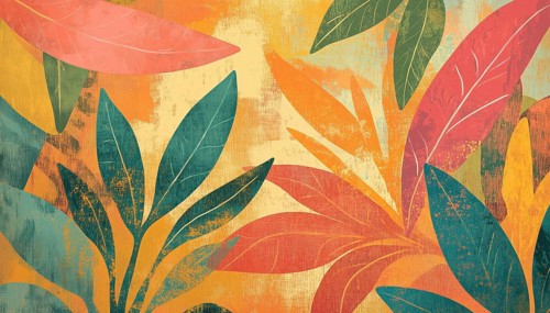 Abstract Plant Art: Botanical Wall Art With Floral And Foliage Elements, Perfect For Print, Cover,