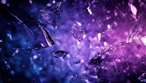 Abstract Background With Dark Purple And Blue Broken Glass Effect. Perfect For Night Party Posters