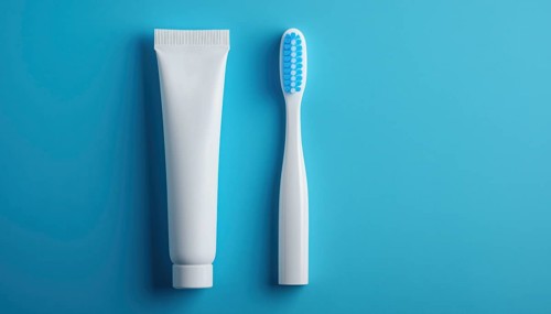 Promote Tooth And Gum Health With White Toothpaste Set: Toothbrush, Tube Of Paste, And Medical