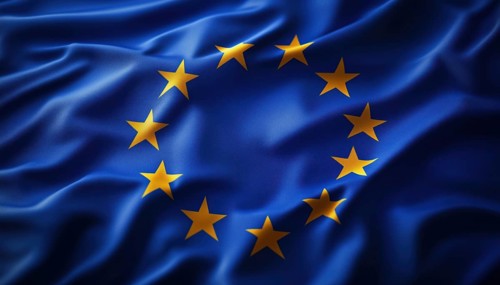 Symbol Of The European Union: Flag With Circular Stars Representing Eu. Iconic Logo Of The Eu