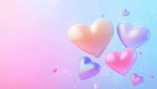 Romantic Valentine'S Day Love Cover With Trendy Gradient Heart Pastel - Perfect For Greeting Cards,