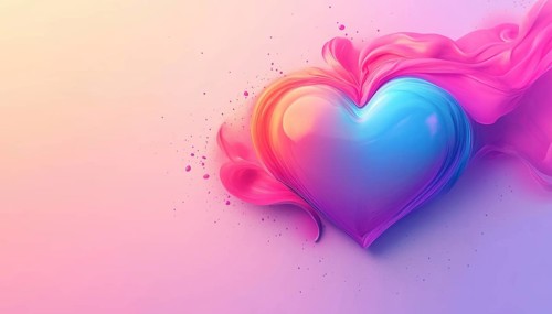 Trendy Gradient Heart Pastel Love Cover For Valentine'S Day: Romantic Symbol Poster To Decorate For