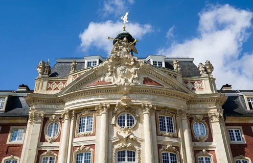 Prince Bishop's Castle, Fürstbischöflichen Schloss, Prince -bishop's coat of arms, musician angels