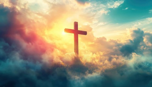Ascension Day With Cross Against Sky: A Digital Composite Celebrating The Christian Holiday Of