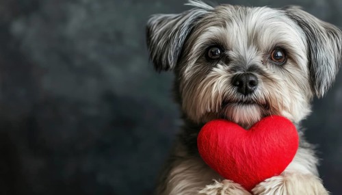 Adorable Canine With Small Heart Design For Valentine'S Day Celebration - Perfect Gift For Animal