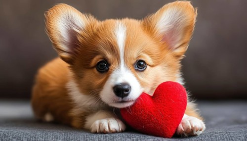 Adorable Valentine'S Day Dog With Tiny Heart Is The Perfect Gift For Your Valentine. Show Some