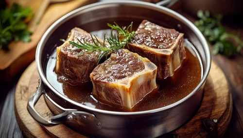 Homemade Beef Bone Broth: A Nutritious Source Of Collagen And Amino Acids For Protein Building,