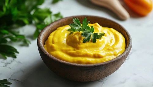 Delicious Mustard Sauce Served In A Bowl - A Tasty Condiment That Enhances The Flavor Of Your