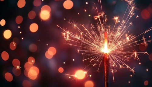 Vibrant Sparkling Fireworks For New Year Party And Christmas Celebration Poster. Festive Firework