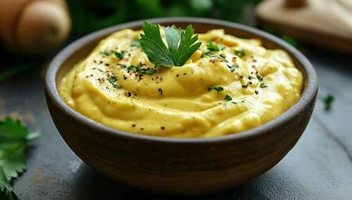Delicious Mustard Sauce Served In A Bowl For An Extra Burst Of Flavor On Your Favorite Dishes.