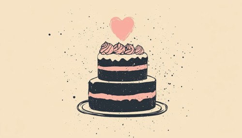 Trendy Vintage Logo Design For A Wedding Bakery With A Love Cake Theme Ideal For Stylish Hipsters