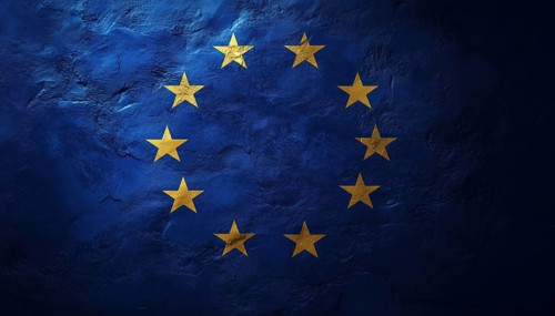 Elegant European Union Logo Featuring The Eu Flag With Circular Stars. Unique Design For