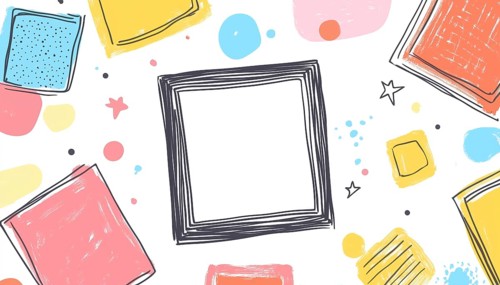 Colorful Rectangular Box With Playful Doodle Paint And Fun Quotes For Kids In Kindergarten School: