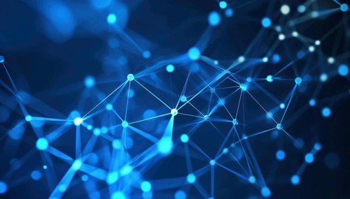 Abstract Internet Network Connection For Website: Digital Data, Communication, Science, And