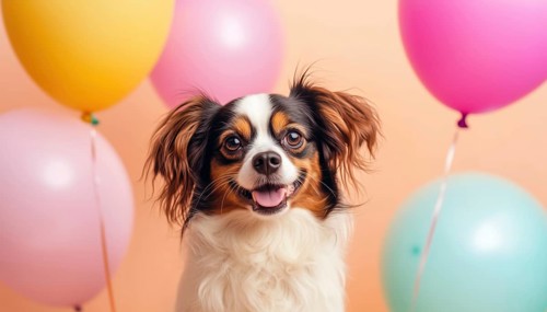 Celebratory Pet Birthday Card With Adorable Dog And Balloon Design. Show Your Dear Dog Some Love On