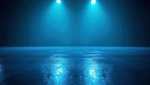 Blue Spot Light Reflections Adding A Glow To Winter Presentation, Branding Products, Cosmetics,