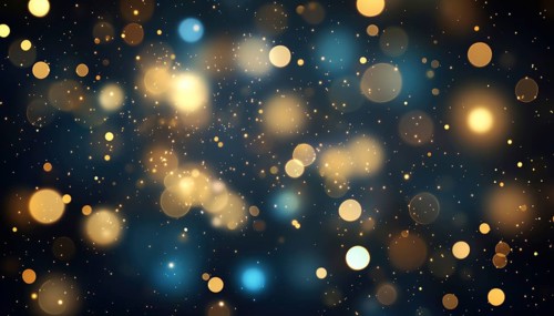 Elegant New Year And Christmas Celebration With Sparkling Golden Lights On Dark Background -