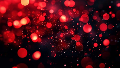 Elegant Red Glitter Blur On Black Background: Perfect Card For Valentine'S Day, Christmas, And