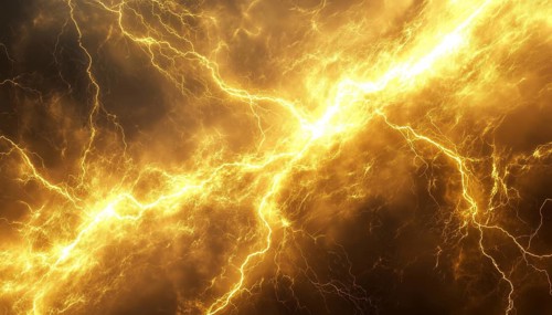 Yellow Lightning Effect On Material In 16:9 Aspect Ratio. Experience The Mesmerizing Impact Of