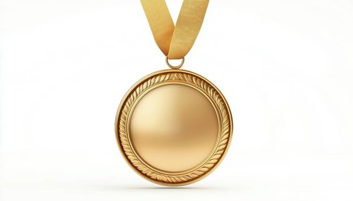 Premium Quality Assurance: Shiny Gold Medal Seal Of Satisfaction On White Background With 100%