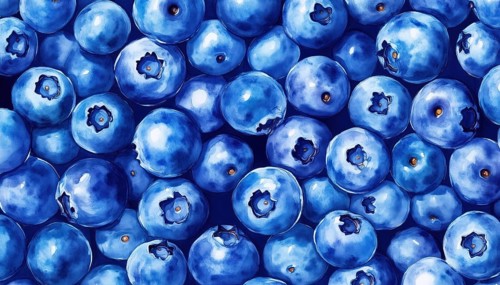 Hand-Drawn Blueberry Pattern: Endless, Fresh And Delicious Forest Berries For Healthy Nutrition And