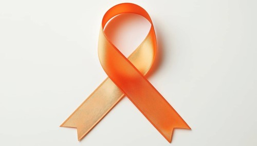 Adhd Awareness Month: Orange Ribbon On White For Mental Health Campaign In October With Digitally