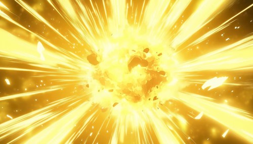 Energetic Anime - Vibrant Yellow Explosion Effect In 16:9 Aspect Ratio, Bringing Dynamic Impact And