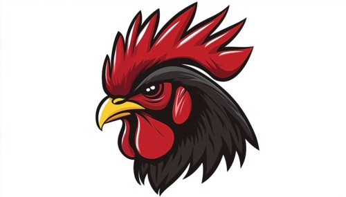 Mascot Logo Featuring A Rooster As The Main Symbol. This Catchy And Iconic Logo Design Highlights A