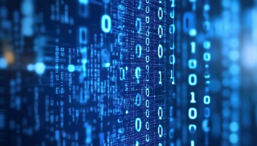 Enhanced Digital Display Technology: White Numbers On Blue For Data Analysis, Cybersecurity,