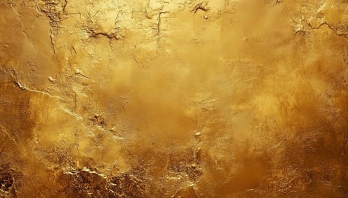 Luxurious Golden Grunge Wall Concrete Texture As Gold Backdrop With Copy Space. Perfect For Your